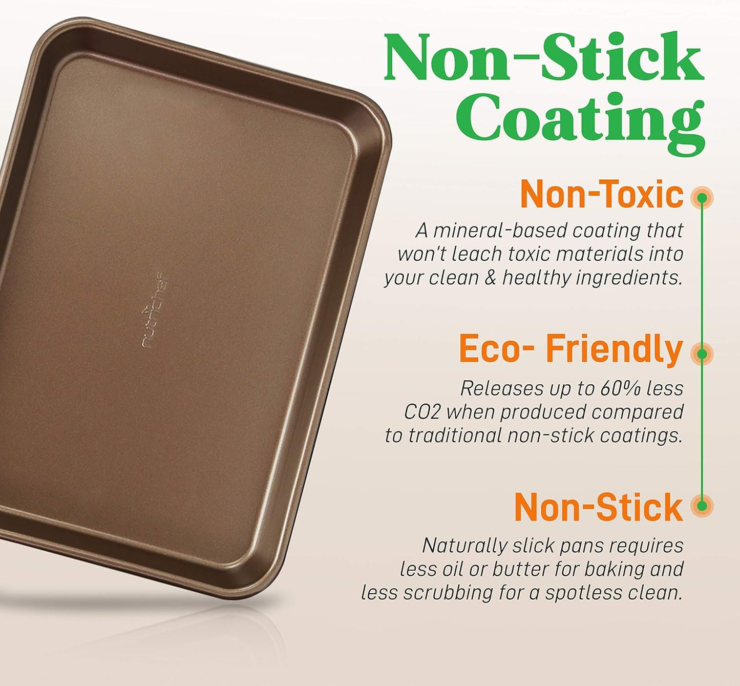 NutriChef Cookie Sheets - 2pc Nonstick Baking Pan Set, Medium and Large Bakeware Set for Versatile Use, Great for Cookies, Roasting and More