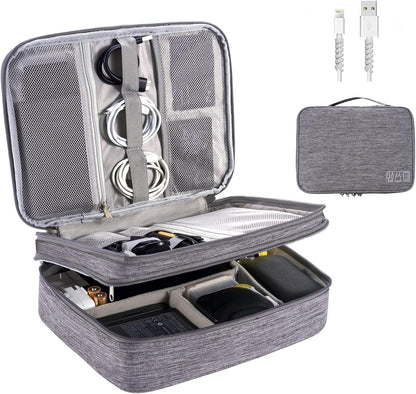 OrgaWise Travel Cable Organizer Accessories Case Cable Bag for Carry Camera, iPad and Memory Card with Set of 2 Data Lines Protect Set