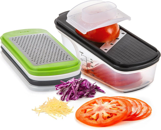 PrepWorks Grate, Slice & Store Set, One Size, Multi-Color – Versatile Food Prep Set with Storage Containers