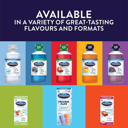 Pedialyte®, Electrolyte Popsicles For Adults & Kids, Variety Pack, 16 x 62.5 mL, Electrolyte Replacement Oral Rehydration Solution, 62.5 ml (Pack of 16)