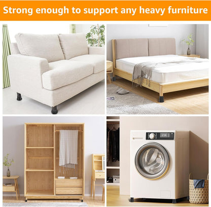 HAIJED Bed Risers, Chair Risers, Round Furniture Risers, Rubber Risers for Sofas up to 1,721 lbs, Bed Frame Riser, 3.3" Table Leg Extenders, Blocks