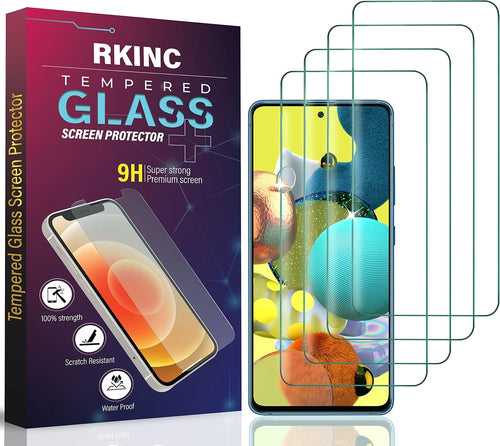 RKINC Screen Protector [4-Pack] for Samsung Galaxy A71 4G / A71 5G / A71 5G UW, Tempered Glass Film Screen Protector, 0.33mm [LifetimeWarranty][Anti-Scratch][Anti-Shatter][Bubble-Free]