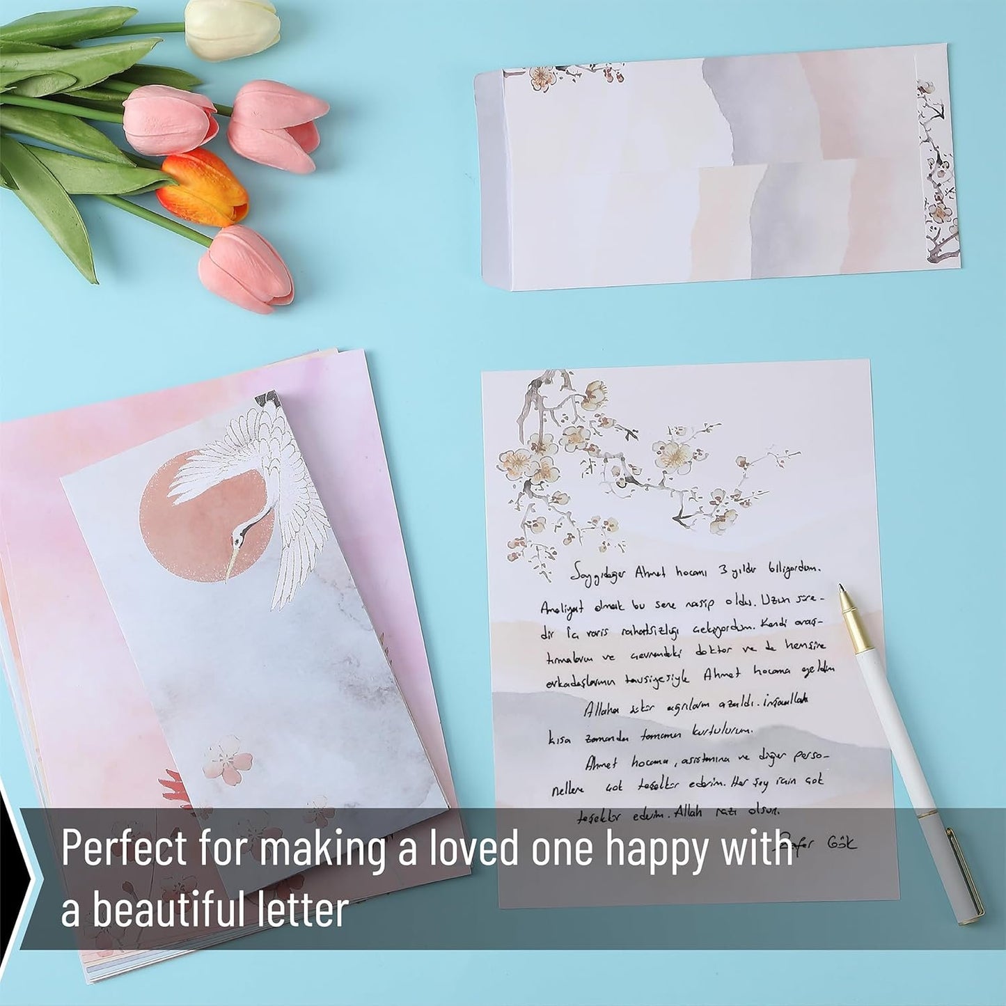 Mr. Pen- Stationery Writing Paper Set With Envelopes, 30 Letter Papers + 18 Envelopes, Cute Set for Writing Letters
