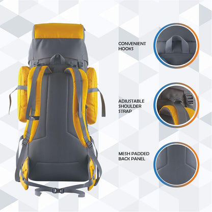 TRAWOC VORTEX 60 Ltr Travel Backpack Hiking Trekking Bag Rucksack Bag for Men & Women