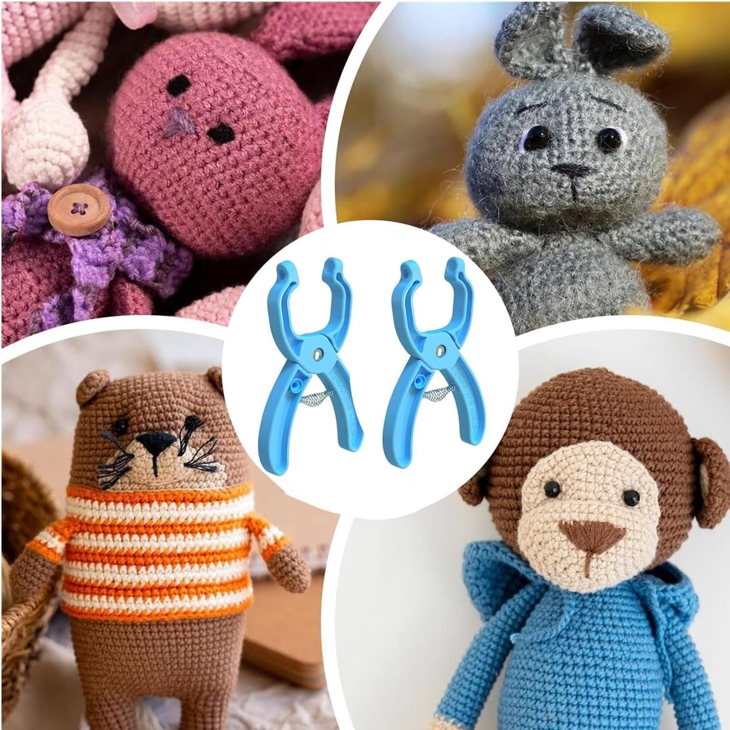 Safety Eye Tool Auxiliary Tool for Attaching Safety Eyes for Crocheting Safety Eyes Crochet Tools for Amigurumi Crochet & Stuffed 5-30mm Animal Eyes Making Supplies Toolï¼ˆBlue 1 pcsï¼‰