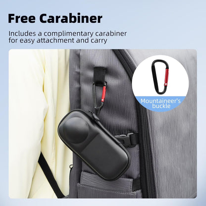 BRDRC Portable Small Case for Insta360 X4 X5 (for Original Lens Cap), Carrying Storage Bag Protective Cover Hard Shell Travel Protector with Wrist Strap Carabiner for Insta 360 X4 X5 Accessories