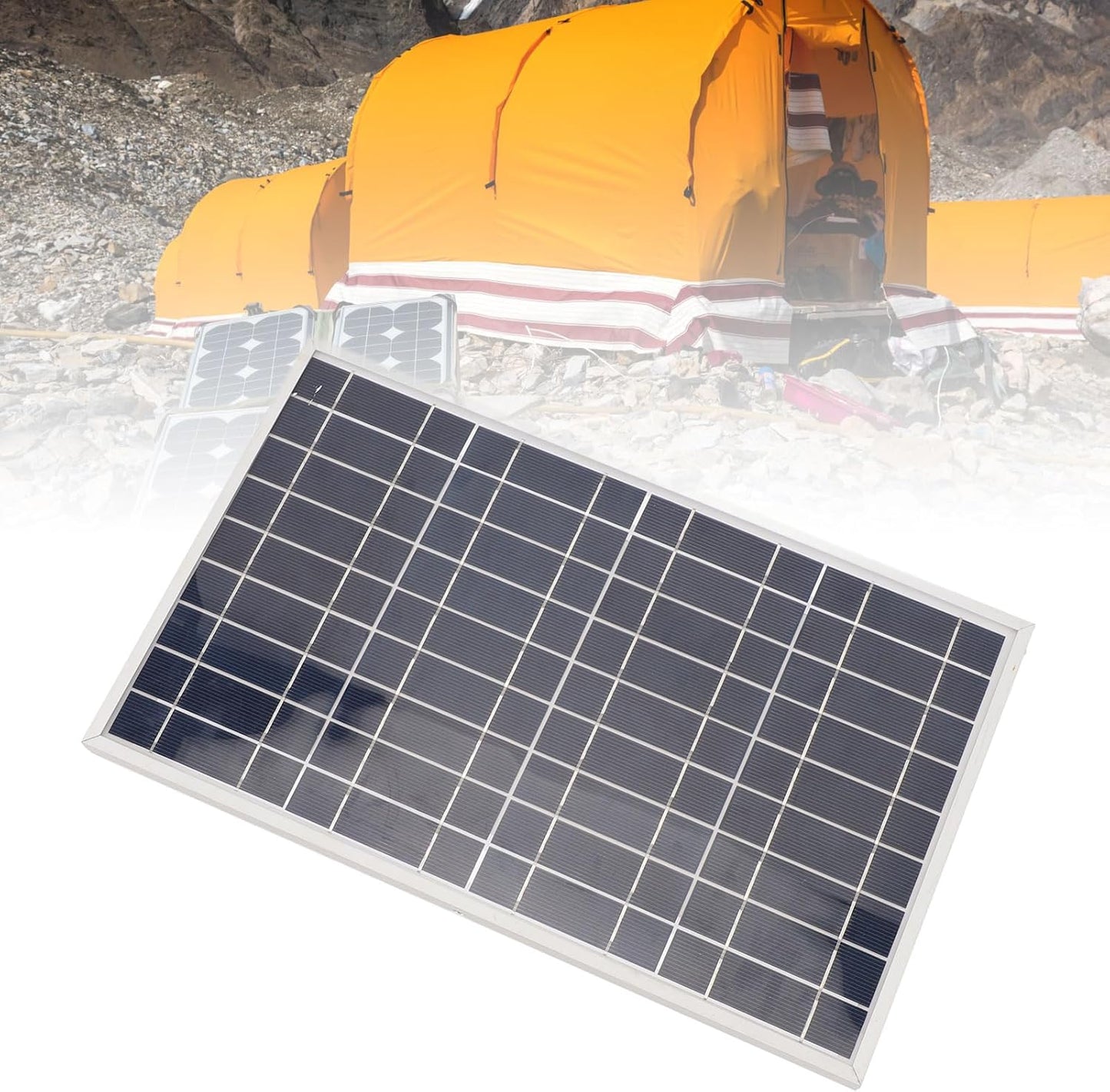 Portable Solar Panel, 30W 12V Solar Panel Charger, IP65 Waterproof Solar Panel Built in Alligator Clips, Solar Battery Charger for Outdoor Camping Travel Car Truck Boat RV