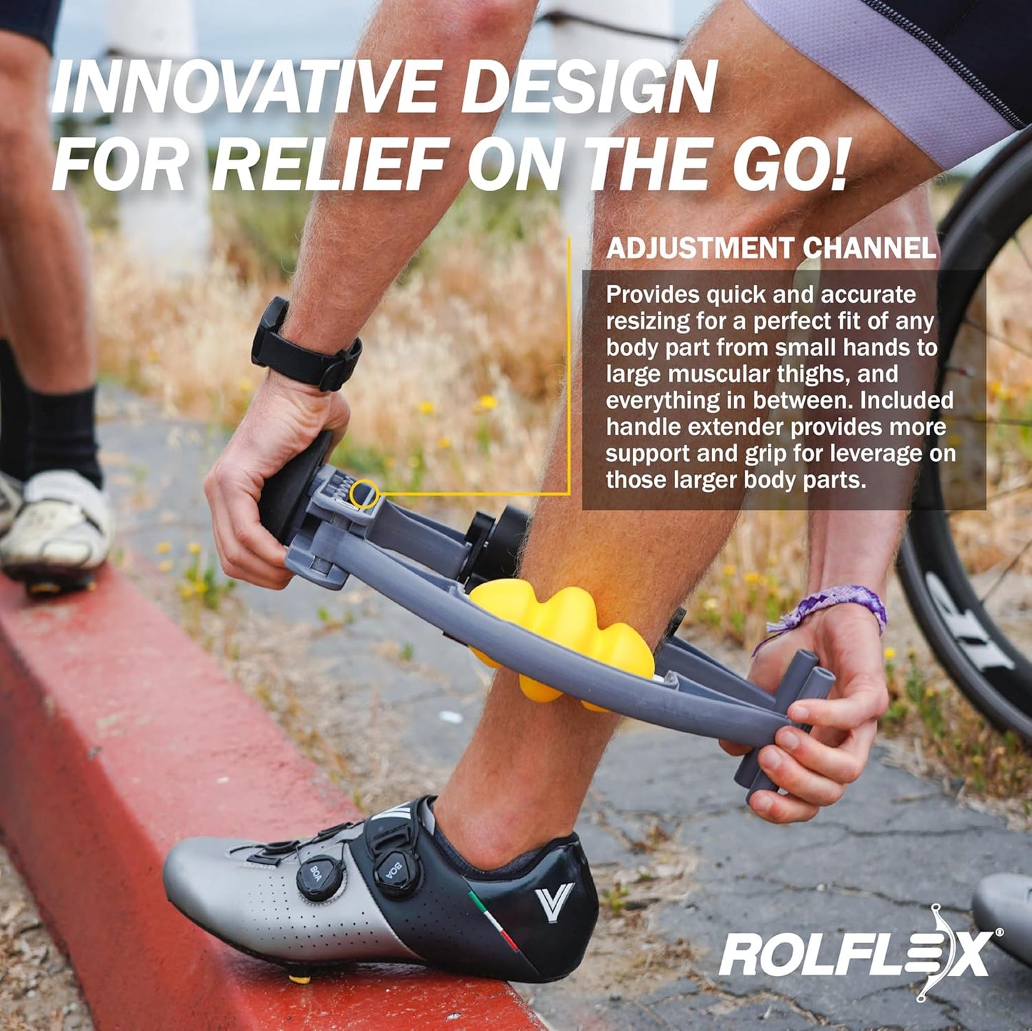 Rolflex Pro W/Dual Stability Rollers (DSR) - Best Myofascial & Trigger Point Full Body Tool - Foam Roll Over 95% of Your Body with Leverage Instead of Gravity