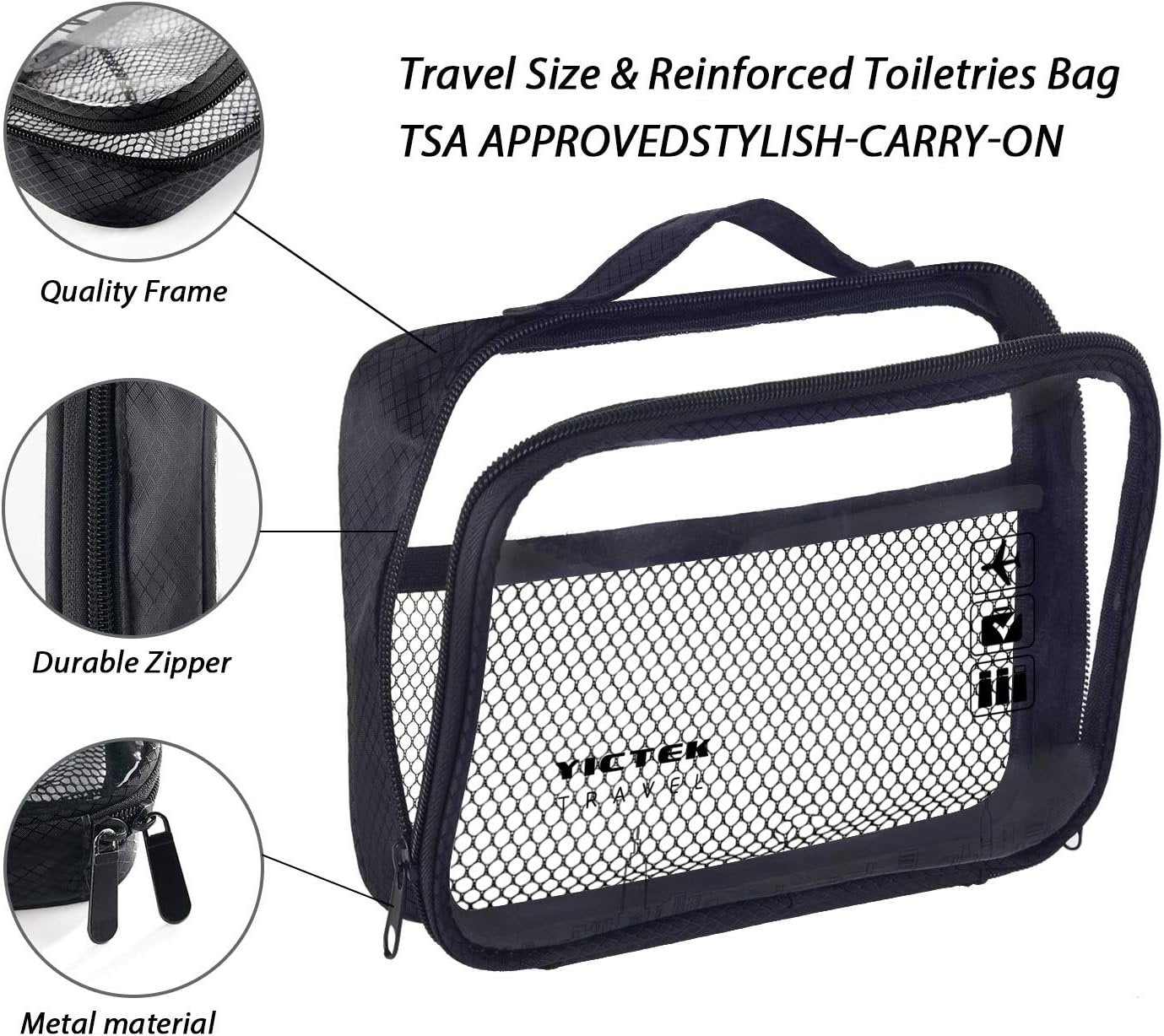 Travel Bottles Containers, TSA Approved Travel Size Toiletry Bottles Set with Toiletry Bag with Leak-Proof Travel Accessories for Liquids,Carry-On Luggage for Women/Men Clear+2oz