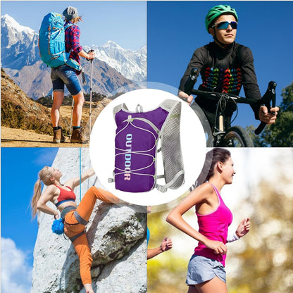 Hydration Pack, Hiking Water Vest, 8.66x14.96x1.97 Inches Multifunctional Lightweight Backpack, Leak Proof Hydration Gear for Travel, Cycling, Workout, Camping, Outdoor Fitness