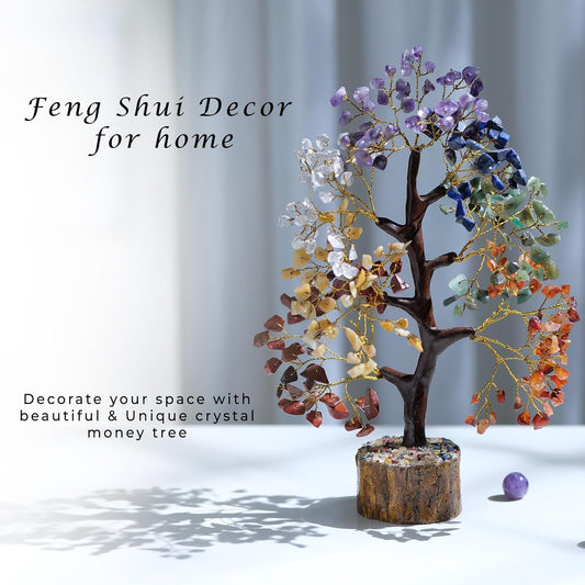 Chakra Crystal Tree of Life - Gem Stones and Spiritual Decor - Home Decor Gifts, Money Tree, Healing Crystal Gifts for Women