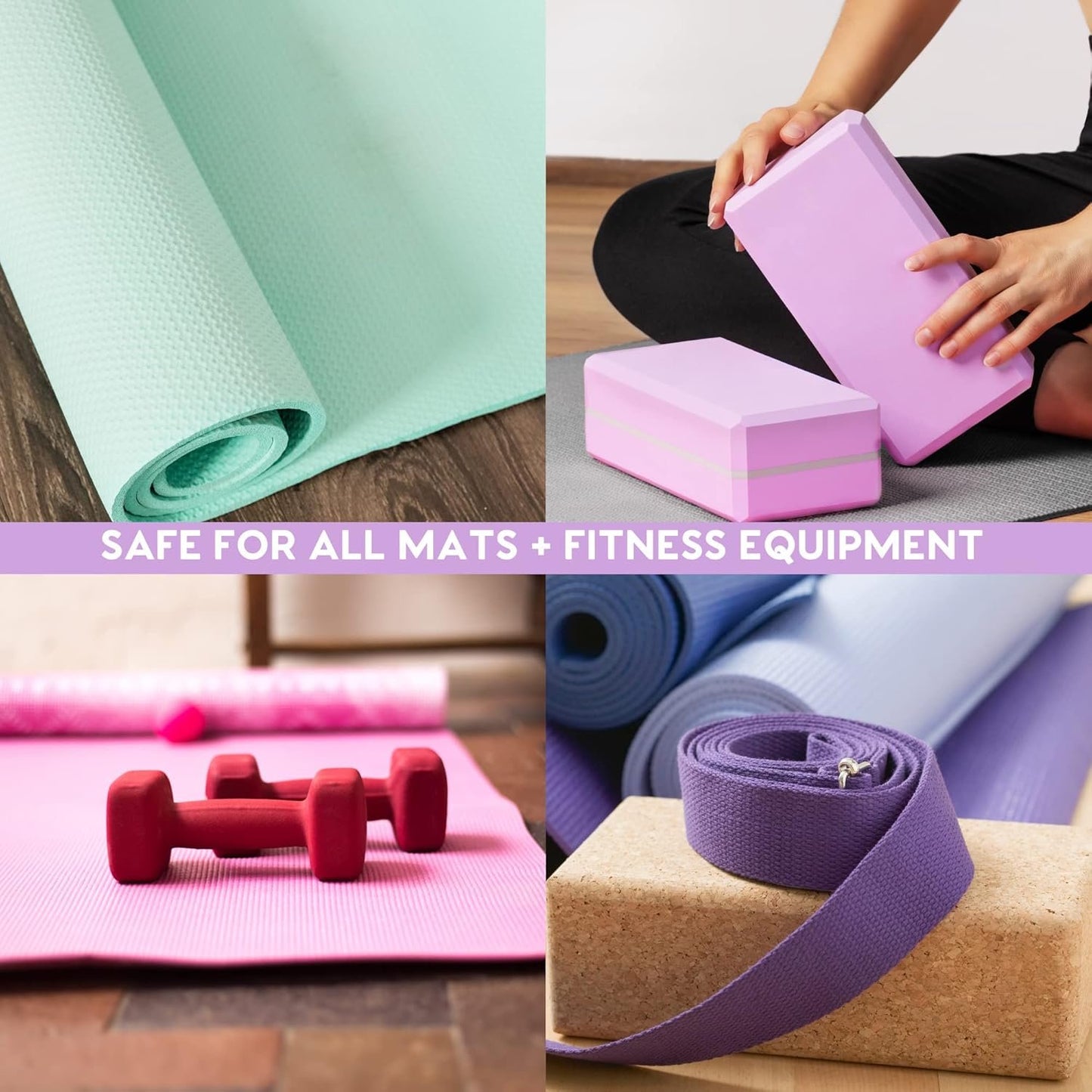 MOXĒ Yoga Mat Cleaner Spray, Lavender & Chamomile Essential Oils, Safe for All Mats & Exercise Equipment, Odor & Sweat Protection, Includes Microfiber Cleaning Towel, Green America Certified, 4 Ounces (2 Pack)