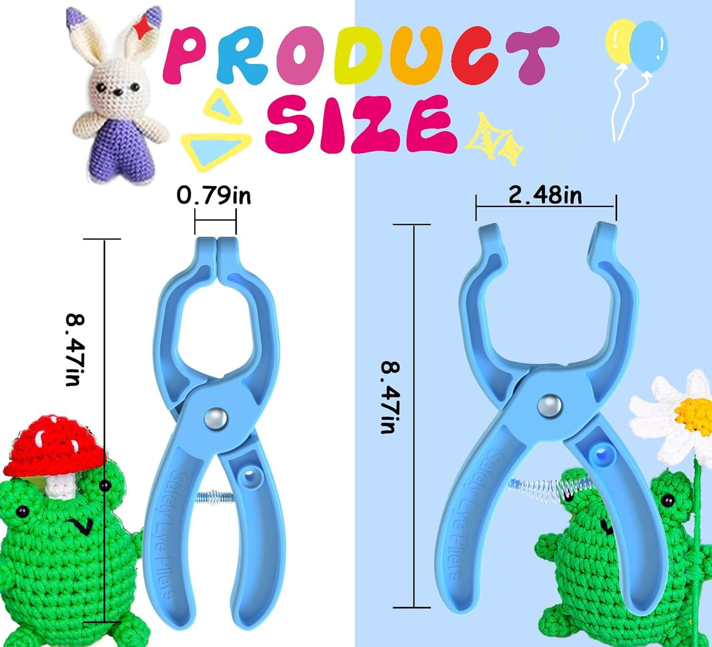 GEOCCI Safety Eye Tool Auxiliary Tool for Attaching Safety Eyes for Crocheting Safety Eyes Crochet Tools for Amigurumi Crochet & Stuffed 5-30mm Animal Eyes Making Supplies Tool（Blue 1pcs）