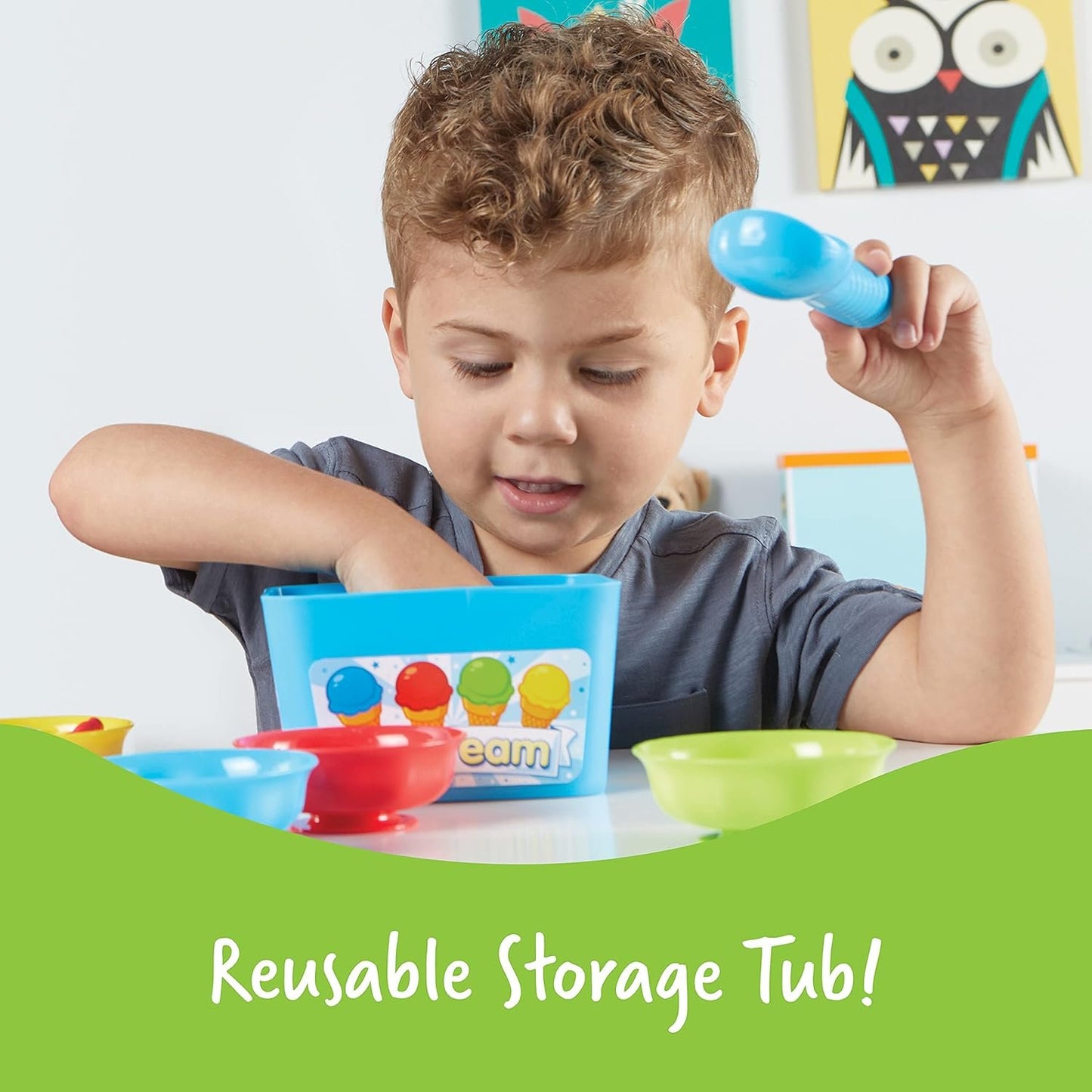 Learning Resources Smart Scoops Math Activity Set, Stacking, Sorting, Early Math Skills, 55 Pieces, Ages 3+
