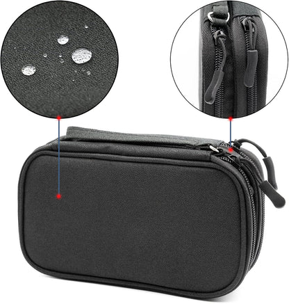 Ruyosn Small Waterproof Electronics Cable Bag Double Layer Travel Bag Organizer Bag Electronics Travel Bag Organizer Cables Accessories Electronics Black