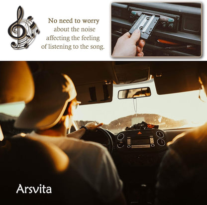 arsvita Car Audio Cassette to Aux Adapter, 3.5 MM Auxillary Cable Tape Adapter
