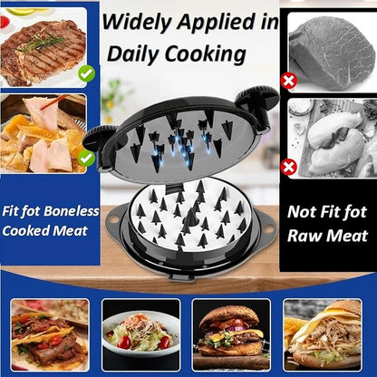 Chicken Shredder Tool Twist Pro - Large Meat Shredder for Chicken Breast, Pulled Pork, Beef with Upgraded Stainless Steel Spikes Wall Mounted Design BPA-Free Kitchen Essentials Gadgets (Black/Black)