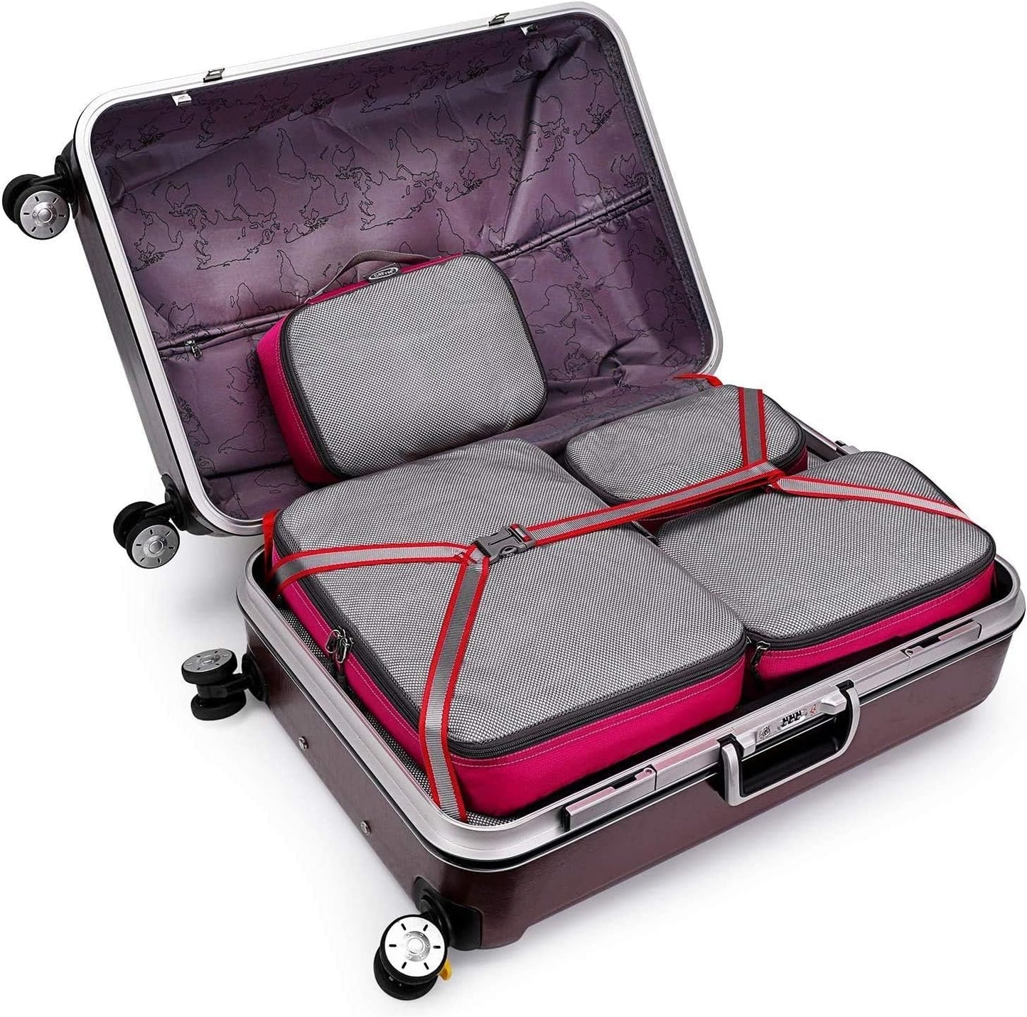 G4Free 3/6/7pcs Packing Cubes Suitcase Organizer Bag Folding Clothes Bag Shoe Storage Cubes Packing Cubes for Clothing Luggage Travel Set