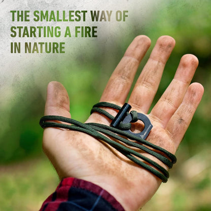 RKR OUTDOOR Survival Fire Starter Paracord Necklace (2 Pack) - 12,000 Strikes - Ultralight Ferro Rod and Striker with 550 Paracord - Flint and Steel with Waxed Tinder Paracord for Camping - Bushcraft
