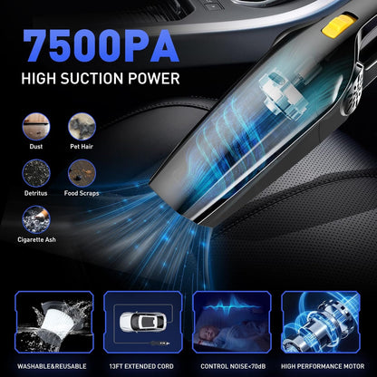 BGFJYUK 22Pcs Car Interior Detailing Kit with High Power Handheld Vacuum,Car Cleaning Kit,Detailing Brush Set, Windshield Cleaner,Car Wash Kit for Exterior Wheels