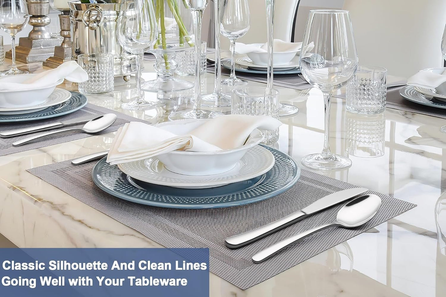 30-Piece Silverware Set Service for 6, Wildone Premium Stainless Steel Flatware Set, Mirror Polished Cutlery Utensil Set for Home Restaurant, Include Fork Knife Spoon Set, Durable, Dishwasher Safe