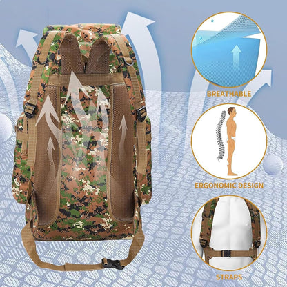 Uandhome Military Tactical Backpackï¼Œ80L Travel Trekking Rucksack for Men Large Waterproof Hiking Backpack Molle Bag for Hiking Outdoor Camping Trekking Hunting