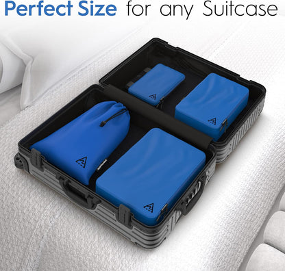 Well Traveled - 3pc Compression Packing Cubes for Travel - Luggage Organizer, Suitcase Organizer & Backpack Organizer with Space Saver Travel Bags for Packing Clothes, Travel Gear & Travel Accessories