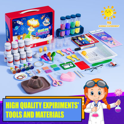 Science Kit for Kids, 90 Science Lab Experiments, STEM Activities Scientist Toys Gifts for Age 4 5 6 7 8 9 10-12 Years Old Boys Girls, Chemistry and Physics Set Toys Educational Learning Set