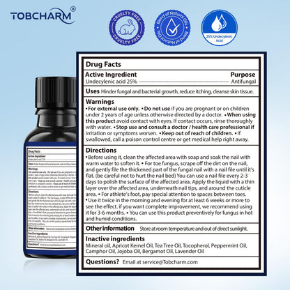 Toenail Fungus Treatment with 25% Undecylenic Acid, Toe Fungus Treatment for Toenail, Fungus Nail Treatment, Toenail Fungus Treatment Extra Strength, Fungal Nail Treatment for Athletes Foot (1oz)