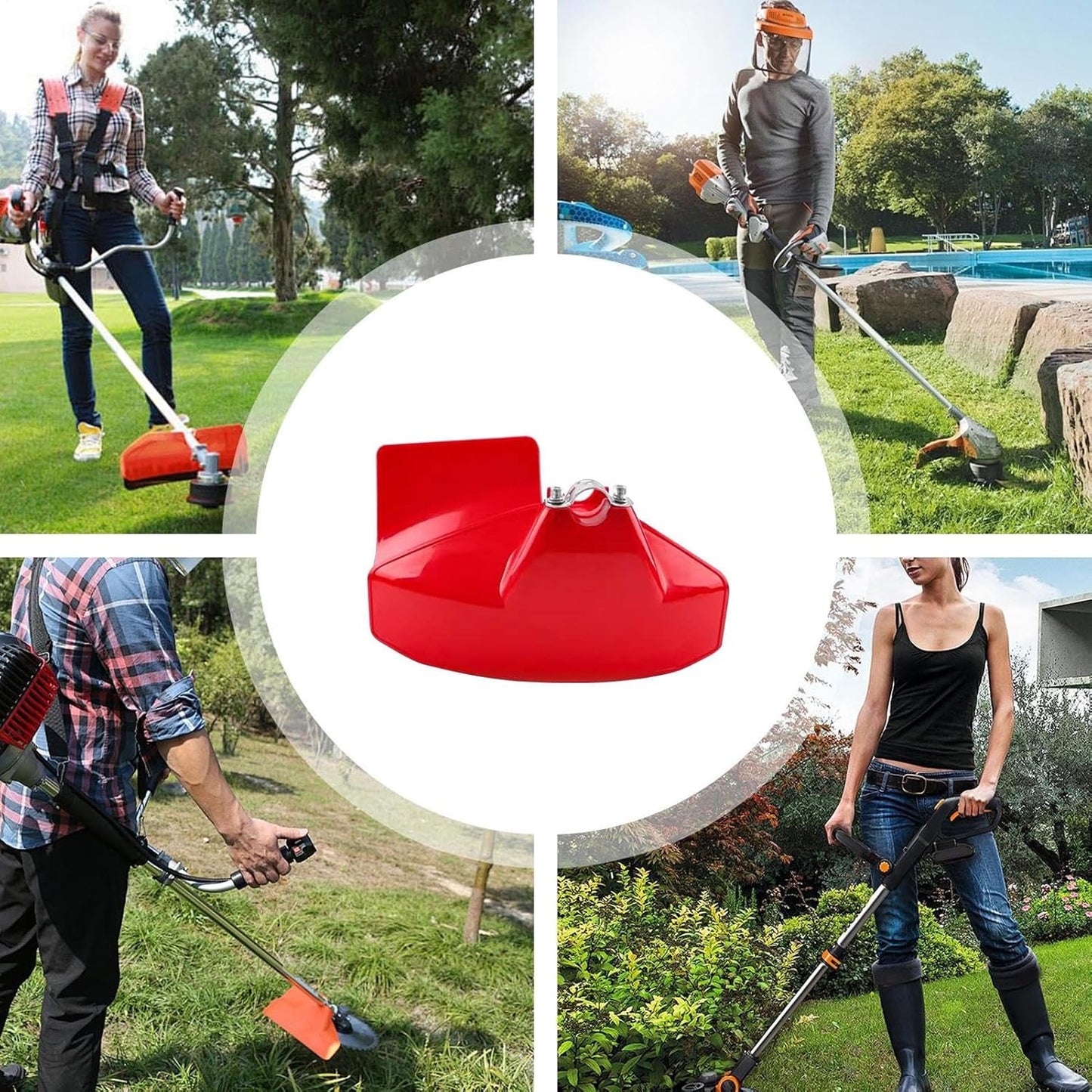 Weeder Protective Cover, Lawn Mower Guard Board Shield, Rugged Construction Safety Tool, Perfect for Trimmers, Lawnmowers, and Irrigation Equipment in Yard Maintenance, 280 g Red