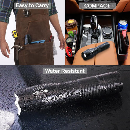 MVIOCS 5 Pack Flashlights High Lumens, Powerful Tactical Flashlights with 5 Modes, Waterproof Zoomable Small LED Handheld Flash Light for Home Emergencies Camping Hurricane