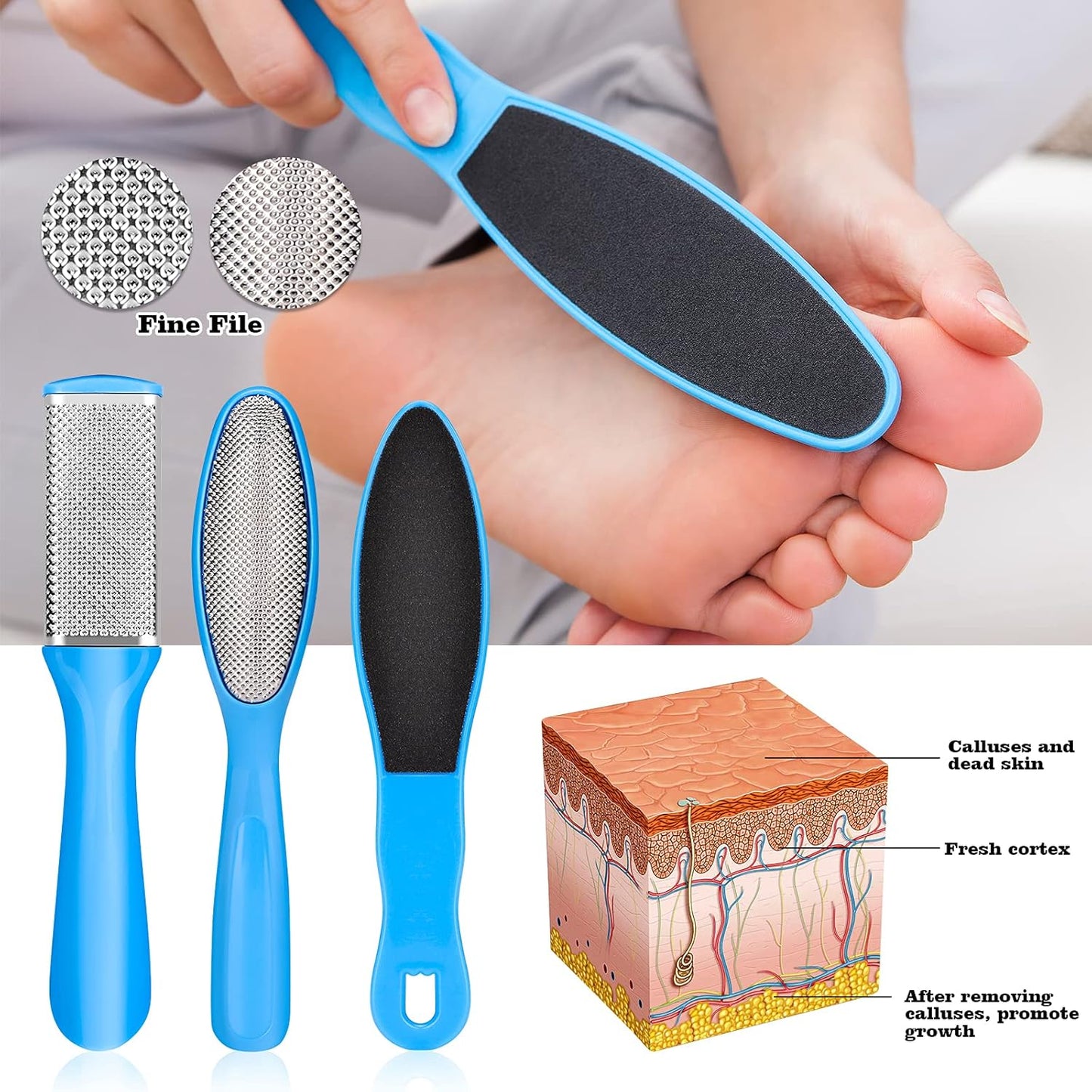 Manicure & Pedicure Kits - 23 in 1 Professional Pedicure Tools Stainless Steel Foot Care and Nail Tools Set, Foot File Foot Rasp Dead Skin Callus Remover Kit for Women Men Home Foot Care, Blue