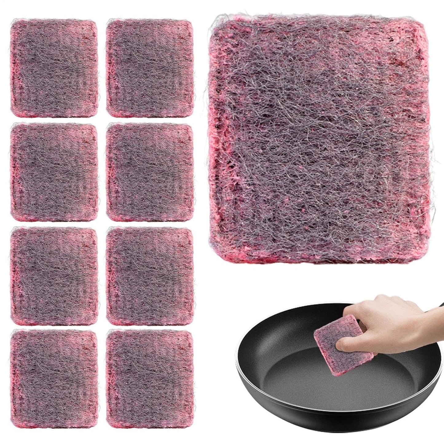 Steel Wire Soap Pad, 10 Pieces Metal Soap Pads, Household Sponges, 2.36 inches Kitchen Dishwashing Supplies, for Washing Pans, Ovens, and Everyday Cleaning Accessories