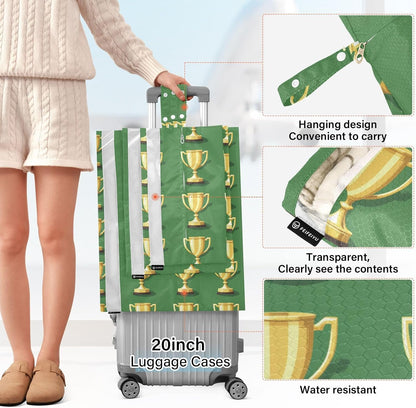 Golden 3 Piecing Packing Travel Bag Foldable Bags For Carry On Plastic Travel Bags Office Organization And Storage