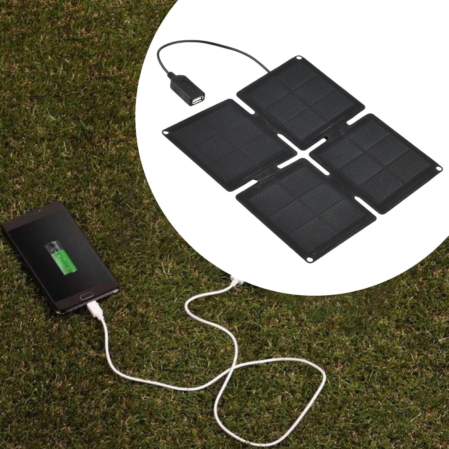 Portable Solar Charger, Foldable Panel Charger, Outdoor Power Source, High-Efficiency Energy Output, Lightweight 200g Design, 7.87x7.87x0.39 inches, Use for Cameras, Phones