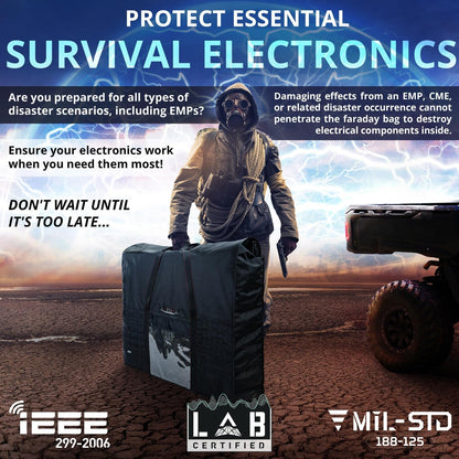 Mission Darkness Eclipse Faraday Bag for Solar Panels & Extra-Large Electronics. Military-grade RF Shielding Case Designed for EMP/CME Protection, Preppers, and Personal Security, Black, Classic