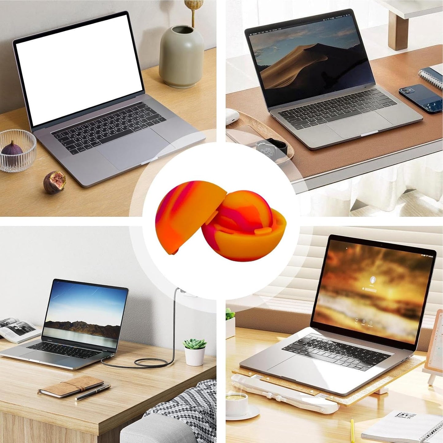 Laptop Cooling Silicone Pad - Portable Silicone Small Hemisphere Pad,Multifunctional Cooling Stand Non Slip Stable Hemisphere Riser for Laptops