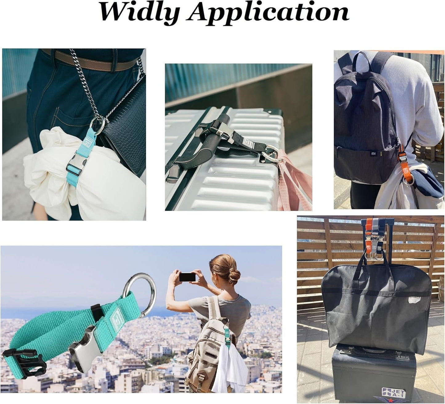 2PCS Heavy Duty Add a Bag Luggage Strap Jacket Gripper,Carry-on Baggage Suitcase Straps Belts Travel Accessories (Black)