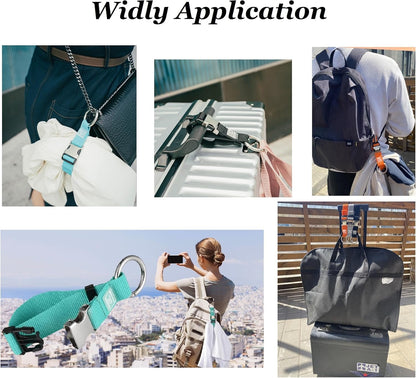 2PCS Heavy Duty Add a Bag Luggage Strap Jacket Gripper,Carry-on Baggage Suitcase Straps Belts Travel Accessories (Black)