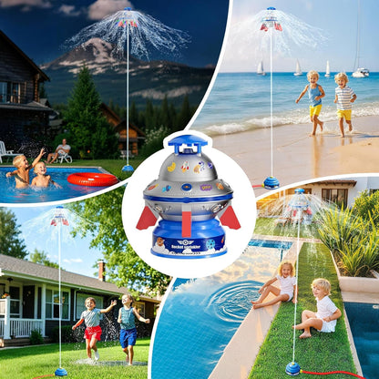 SS Summer Sprinkler Water Toy - UFO Rocket Launcher for Kids Ages 3-12 with Colorful LED Lights, Fun Backyard & Lawn Poolside Summer Toy, for Boys and Girls