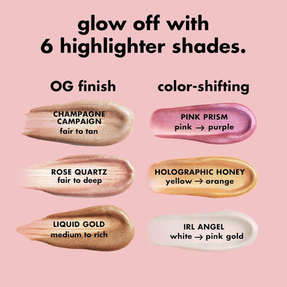 e.l.f. Halo Glow Highlight Beauty Wand, Liquid Highlighter Wand For Luminous, Glowing Skin, Buildable Formula, Vegan & Cruelty-free, Rose Quartz