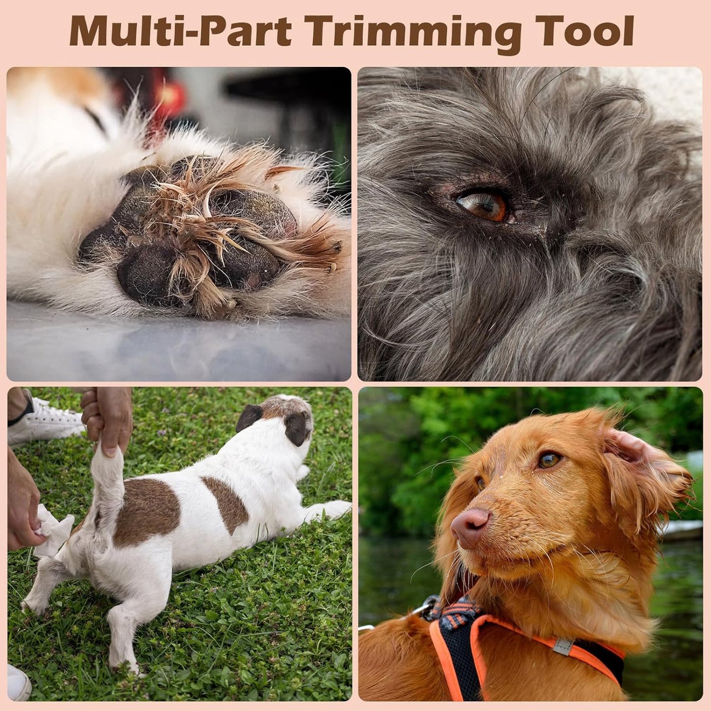 Cat Lawn Mower Hair Clippers, Silent Dog and Cat Clippers Paw Trimmer Waterproof Dog Around Paws, Eyes, Ears, Face