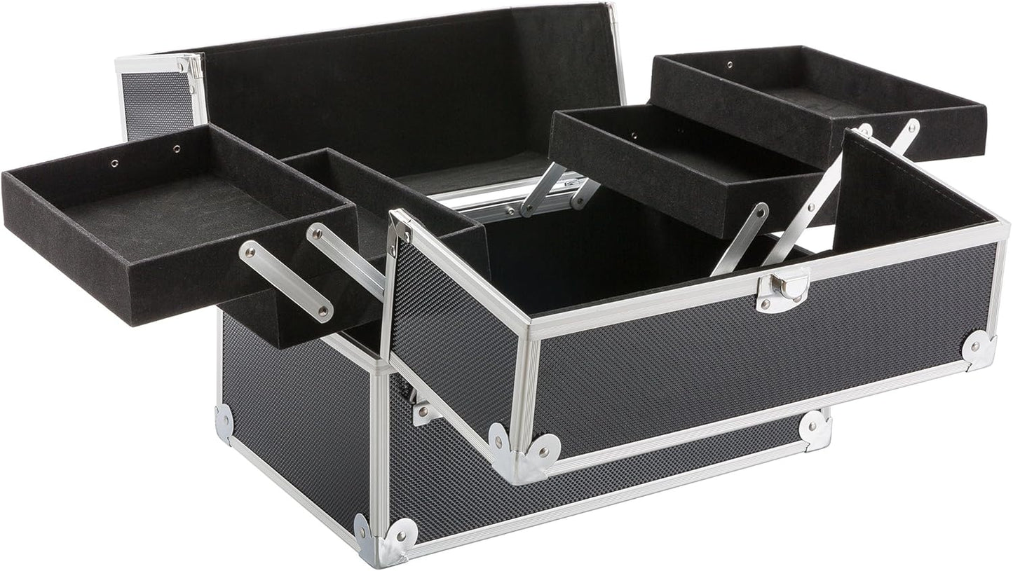 Arebos 15L Cosmetic Case | Makeup Case | Makeup Storage | Travel Organiser | Hairdressing & Makeup Artist, Black