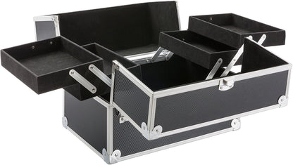 Arebos 15L Cosmetic Case | Makeup Case | Makeup Storage | Travel Organiser | Hairdressing & Makeup Artist, Black