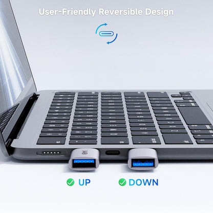 Cable Matters 2-Pack 10Gbps USB C to USB Adapter, USB-C Male to USB-A Female Adapter for High-Speed Data Transferring & Fast Charging, Reversible USB-C Port