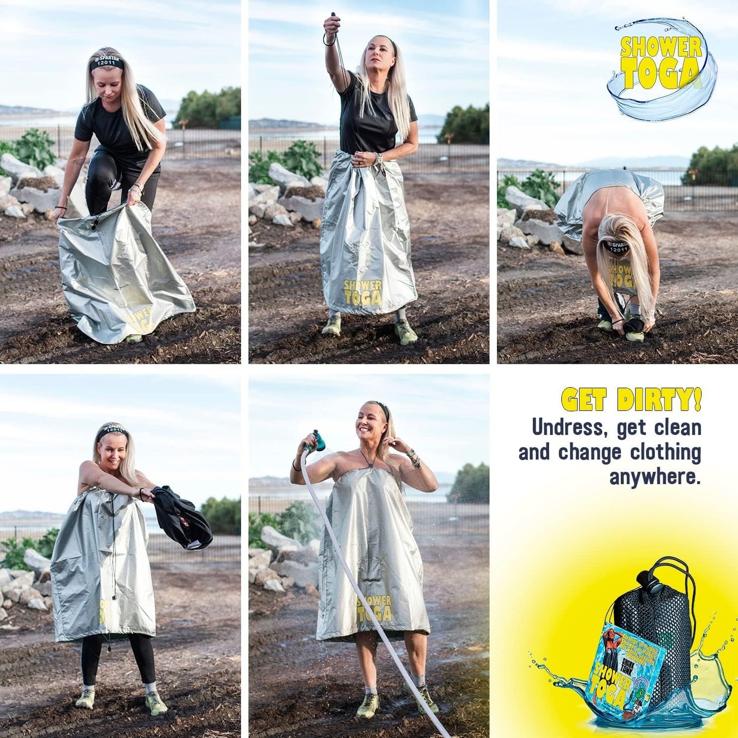 Shower Toga Shark Tank Emergency Thermal Blankets -Space Blanket Survival kit Camping Blanket, Perfect for Outdoors, Hiking, Survival, Bug Out Bag