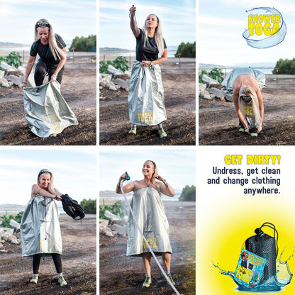 Shower Toga Shark Tank Emergency Thermal Blankets -Space Blanket Survival kit Camping Blanket, Perfect for Outdoors, Hiking, Survival, Bug Out Bag