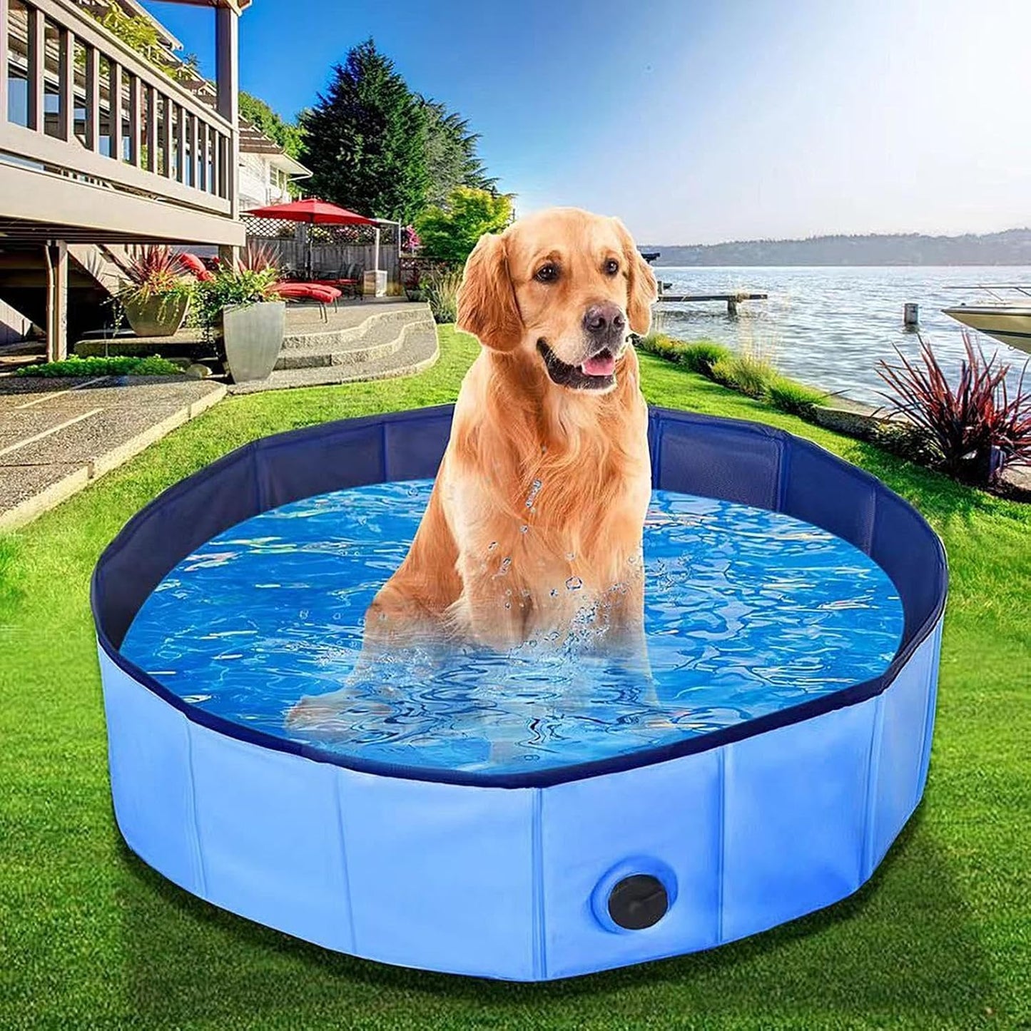 Chicken Dust Bath Tub, Foldable Manure Bathtub, PVC Non-Slip Reusable Pet Feeder, Easy to Clean, for Ducks, Poultry, Farm, Lawn, Backyard Use, 80x20cm/31.5x7.87 inches