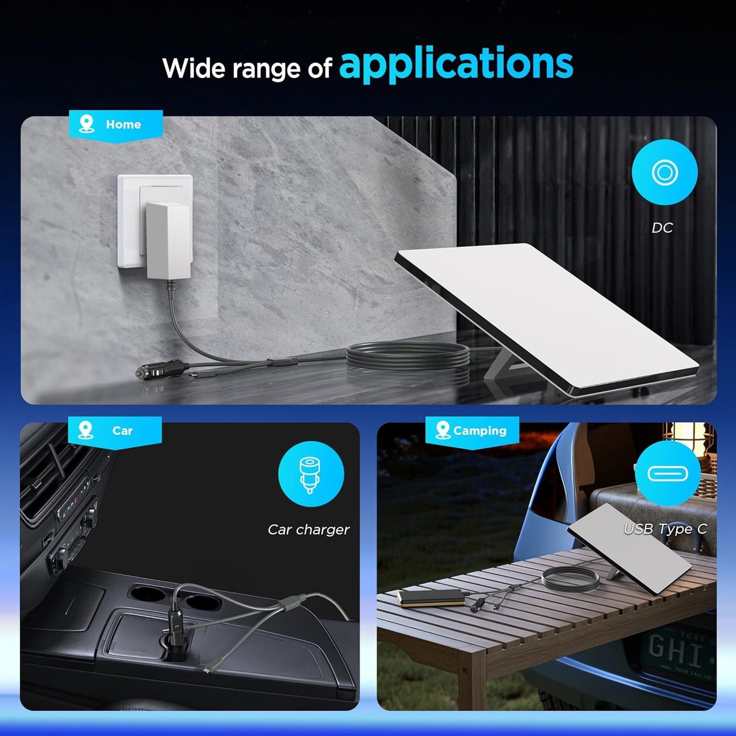 3 in 1 Starlink Mini Cable 10FT/ 3M, High-Speed USB C/Car Charger/DC to DC Replacement Waterproof Extension Starlink Mini Power Cable Accessories