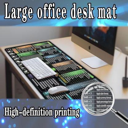 secret corner excel Cheat Sheet Mouse pad,Extra Large Office Keyboard Shortcuts Mousepad,Office Desk Accessories Desk pad Computer Mouse pad,PC Gaming Non-Slip XXL Desk mat (Excel-XXL)